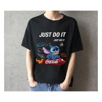 Just Do It Later เสื้อ ตะเข็บ คอกลม น่ารักๆ แขนสั้น Stitch เสื้อยืด cotton สวย แฟชั่นผู้ชายและหญิง พร้อมส่งS-5XL