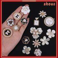 SHOUS 5PCS ผู้หญิง Rhinestone ไข่มุก เครื่องประดับแฟชั่น เสน่ห์การตกแต่งรองเท้า อุปกรณ์รองเท้า เสน่ห์รองเท้า