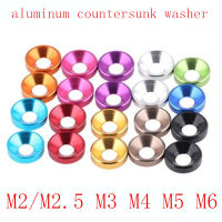 10pcslot aluminum washer m2 m2.5 M3 M4 M5 M6 m8 colourful Anodized Countersunk Head Bolt Washers Gasket