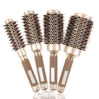 Hair Comb Ceramic Iron Hair Brush Anti-static High Temperature Resistant Round Barrel Comb Hairstyling Drying Curling Tool