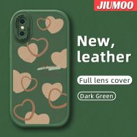 เคส JIUMOO สำหรับ IPhone X Xs Xr Xr เคสกระแสแฟชั่นแบรนด์สวยงามรูปแบบความรักบางนุ่มหนังซิลิกาเจลสีปกป้องเลนส์จากเคสกันกระแทก