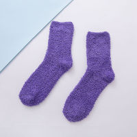 6Pairs Lot Women Socks Random Color Soft Fluffy for Bed Home Winter Warm Lounge Slipper Fleece Sock for Girls