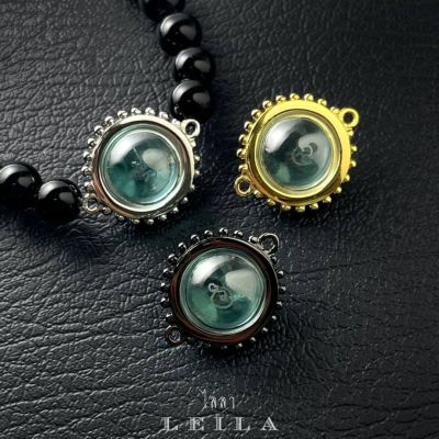 Leila Amulets ลูกแก้วโชคดี สารพัดนึก ยันต์นะเศรษฐี สีฟ้า (พร้อมกำไลหินฟรีตามรูป)