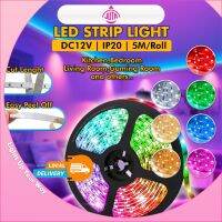 {ItalyNest shop}แถบไฟ LED ยาว5เมตร DC-12V เทปไฟยืดหยุ่นได้ Lampu Kotak ไฟห้องนั่งเล่นแอลอีดีเก้าอี้เล่นเกมฉาบปูนไฟห้องนอน