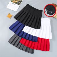 Skirts the new 2023 a word of tall waist big yards black pleated female xia han edition buttons yiwu