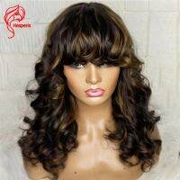 【YD】 Hesperis Human Hair Wigs With Bang Scalp Top Machine