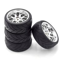 4PCS 66Mm 1/10 Rubber Tire RC Racing Car Tires on Road Wheel Rims for HSP HPI Sakura Tamiya Traxxas RC Car Parts