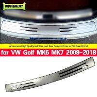 ♟☋ Stainless steel Rear Bumper Protector Sill Trunk Tread Plate Trim Car Accessories For VW Golf 6 7 MK6 MK7 2009-2013 2014-2018