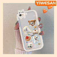 YIWESAN เคสสำหรับ iPhone 6 Plus 6S Plus 7 Plus 8 Plus เคสลายการ์ตูนน่ารักลูกสุนัขใหม่นิ่มกันกระแทกเคสมือถือใสสร้างสรรค์เคสป้องกันเลนส์กล้องถ่ายรูปปิศาจน้อยซิลิโคนเคสใส