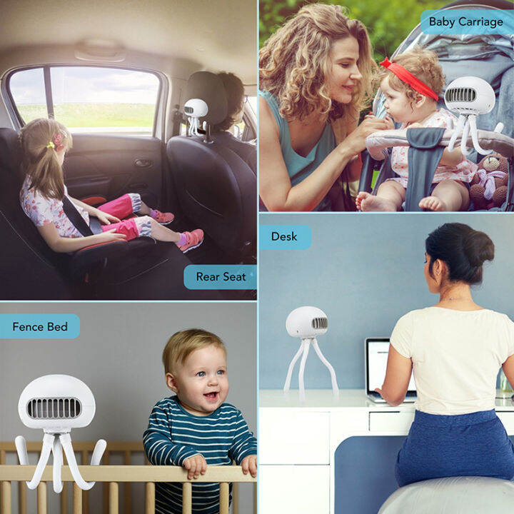 hot-stroller-fan-4000mah-แบบพกพา-bladeless-usb-ชาร์จเงียบกลางแจ้งมินิมือถือพัดลมขนาดเล็กสำหรับ-home-unpowered-พัดลมพับ