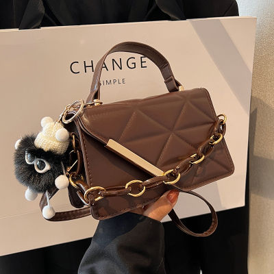 High Sense Niche Retro Bags Female 2023 New Fashion Diamond Crossbody Bag All-Match Ins Shoulder Hand Bag
