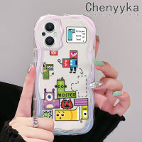 เคส Chenyyyka สำหรับ OPPO Reno 7Z 5G Reno 8Z Reno7 Lite Reno8 Lite F21 Pro 5G F21s Pro 5G เคสการ์ตูนน่ารักลาย Tetris วัสดุอัปเกรดเนื้อครีมขอบคลื่นนุ่มเคสมือถือกันกระแทกแบบใสโปร่งใสลายกล้องถ่ายรูปฝาครอบป้องกัน