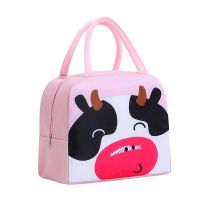 Reusable Insulated Cooler Lunch Bag for Adult &amp; Kids Cute Portable Carry Case Waterproof Bag Multi-Pocket Containers