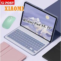 แผ่น Xiaomi Redmi SE 11นิ้ว2023 Redmi Pad 10.61นิ้ว2022แท็บเล็ตเคสแลปท็อปหนัง PU คีย์บอร์ดเมาส์บลูทูธไร้สายแบบถอดได้