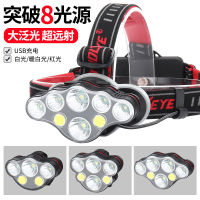 Skywolf Eye + ชาร์จไฟด้วย USB,8LED ไฟหน้าแรง + COB กลางแจ้งมัลติฟังก์ชั่นแคมป์ปิ้งคืนไฟหน้ากันน้ำตกปลา