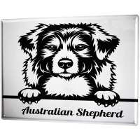 Australian Shepherd Dog Breed ป้ายโลหะ-Aesthetic Wall Art สำหรับตกแต่งห้องนอนหรือตกแต่งห้อง-ป้ายผนังยอดนิยมสำหรับคนรักสุนัข