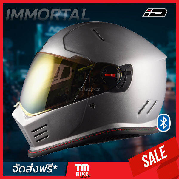 ส่งฟรี-หมวกกันน็อคเต็มใบ-หมวกกันน็อค-id-รุ่น-immortal-ชิวเคลือบปรอททอง-รองรับบลูทูธ-แว่น2ชั้น-มี4ขนาด-s-m-l-xl-แถมพีคหมวกฟรี-ปรับได้2สไตล์