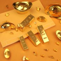 Pure Copper Imitation Gold Bar Fake Gold Bar Ingot Brass Solid Props Gold Bullion Copper Gold Bar Decor Home Home Accessories