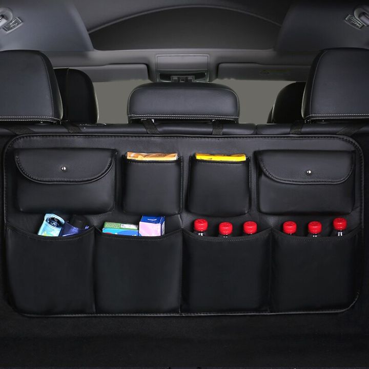 2021-new-pu-leather-car-rear-seat-back-storage-bag-multi-use-car-trunk-organizer-backseat-auto-stowing-tidying-mesh-hanging-bag