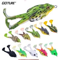 Goture Frog Type Topwater Lure Silicone Thunder Fishing Lure 8/9/10 CM Double Propeller Soft Bait Artificial Wobbler For Fishing