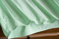 Spot parcel post Pre-Sale Temperament ！ Profile ！ Upper Body Slimming Cuffed Sleeve Green Pinstripe Profile Shirt