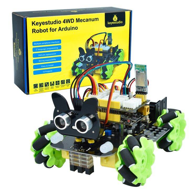 Keyestudio 4wd mecanum robot car for arduino robot car kit smart diy
