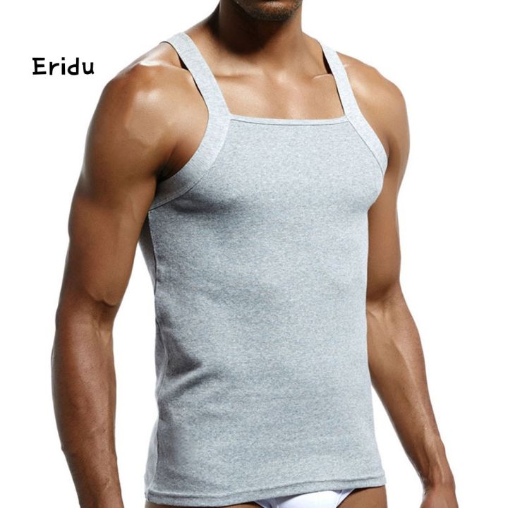 eh-casual-men-solid-color-sleeveless-slim-vest-breathable-fitness-cotton-tank-top