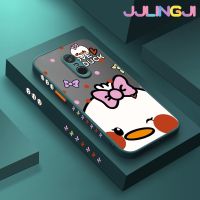 Jlingji เคสสำหรับ Xiaomi Redmi โน๊ต4 Note 4x Note 4 Pro ลายการ์ตูนรักเป็ดบางขอบสี่เหลี่ยมด้านข้างดีไซน์ใหม่กันกระแทกมีน้ำค้างแข็งโปร่งใสแข็งเคสมือถือปลอกซิลิโคนคลุมทั้งหมดกล้องป้องกันการกระแทกเคสอ่อน