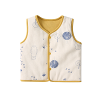 Pureborn Baby Vests Toddler Quilted Fleece Waistcoat Uni Cartoon Outerwear Children Baby Boys Girls Clothing Spring Winter