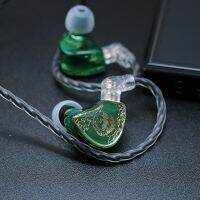 Tangzu WAN ER ER SG หยกสีเขียว3.5Mm ไมโครโฟนเสียบ IEM 10Mm หูฟังเพลงไฮไฟไดรฟ์เวอร์ไดนามิกกับ0.78Mm 2PIN สายเคเบิลแบบถอดเปลี่ยนได้