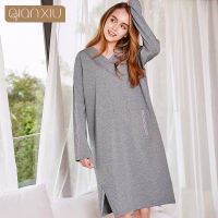 Winter Womens V-Neck Pajamas Cotton Long Sleeve Shirt Nightgown Gown Lounge Nightdress Nighties Nighty Robe Female Home Wear