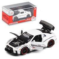 Jiaye 1:32 Nissan GTR racing car sound and light pull back four-door simulation alloy car model toy car ?♤❧♀