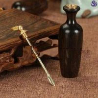 High-end Original Craft snuff bottle portable mens handicraft handle old goods pure handmade antiques Qing Dynasty snuff solid wood pieces old