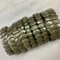 สร้อยข้อมือลูกปัดหิน Pyrite ธรรมชาติกำไลข้อมืออัญมณีพลังงานธรรมชาติสำหรับผู้หญิงเป็นของขวัญขายส่ง