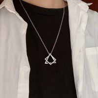 ✙℡❂ Vintage Fashion Hip Hop Men Necklace Triangle Square Collar Combinado Boyfriend Gift Male Accessories Cubana Chain Jewelry