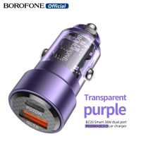 BOROFONE BZ20สมาร์ทที่ชาร์จแบตในรถ38W ชาร์จเร็วพอร์ตคู่ PD20W ที่ชาร์จแบตในรถ + พอร์ต USB QC3.0อะแดปเตอร์ที่ชาร์จแบตในรถชาร์จแบบเร็วที่ชาร์จสำหรับรถ USB Type C สำหรับไอโฟนหัวเหว่ย Samsung Xiaomi โทรศัพท์อัจฉริยะสากล