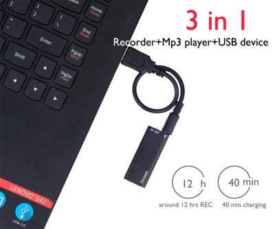 บันทึกปากกา USB มินิขนาดเล็กที่สุดของ Savetek เครื่องบันทึกเสียงดิจิตอล8GB 16GB เครื่องเล่น Mp3 192Kbps บันทึก WAV Uiy-004