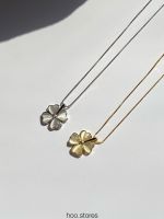 (Silver 925) hoo.stores Heart Clover Pendant Necklace สร้อยคอเงินแท้ s925 สร้อยคอ สร้อยคอหัวใจ เครื่องประดับเงินแท้ ปลอดสารนิกเกิล ไม่แพ้ ไม่คัน