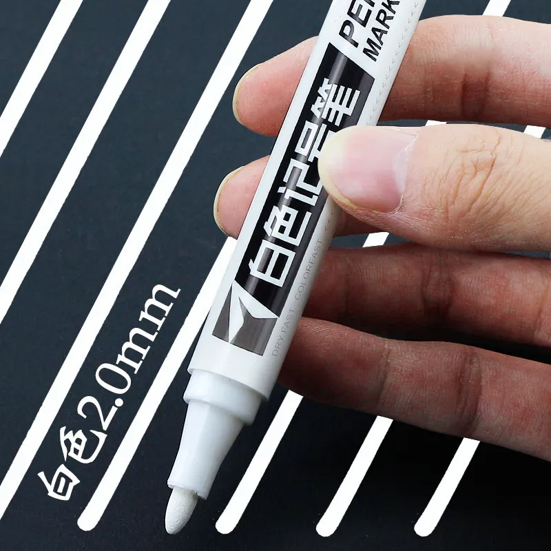 3Pcs Oily White Marker Pen Graffiti Pens Waterproof Permanent Gel