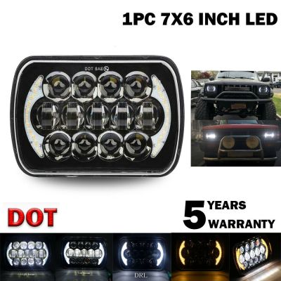 210W 5X7 Inch 7X6 Inch Projector LED Headlight DRL with H4 Harness for Chevrolet Jeep Cherokee XJ Toyota Tacoma &amp; 88-95 Pickup 1Pcs