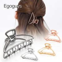 【CW】1PC Girls Hair Claw Women Geometric Hair Clamps Grab Hair Jaw Clip Grip Solid Color Korea Hairpins Metal Barrettes Styling Tools