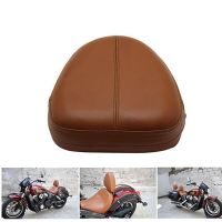 Brown Universal Motorcycle Pillion Rear Backrest PU Leather Sissy Bar Cushion Pad For Harley