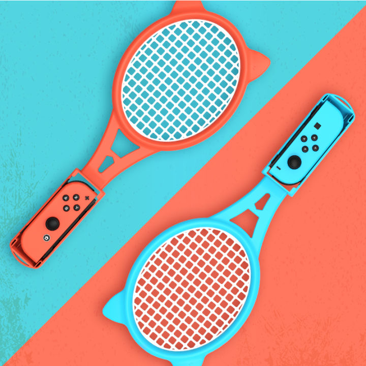 hot2023newtennis-แร็กเก็ตสำหรับ-nintendo-switch-oled-สำหรับ-mario-tennis-aces-joy-con-handle-holder-controller-grips-เทนนิส-aces-เกมอุปกรณ์เสริม