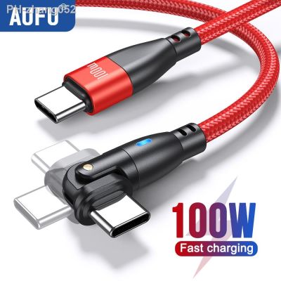 Chaunceybi AUFU 180 Rotate USB C To Type Cable 100W Fast Charging Charger Data Cord Macbook POCO USB-C
