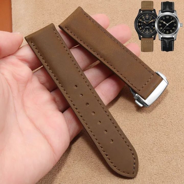 Popular Genuine Leather watch band For Hamilton Kaqi Field