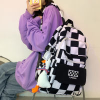 กระเป๋าเป้สะพายหลังผู้หญิงกันน้ำ Multi-Pocket ไนลอน Bookbag Preppy Plaid กระเป๋านักเรียนสำหรับวัยรุ่นหญิงแล็ปท็อป Back Pack กระเป๋าเดินทาง