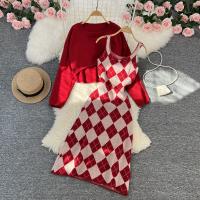 Female fashion suits autumn years of the new design feeling small condole belt dress salt department senior feeling two-piece outfit