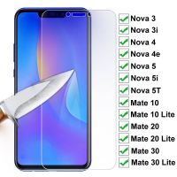 HF 15D กระจกป้องกันสำหรับ Huawei Nova 3 3i 4 4e Nova5 5i 5T ป้องกันหน้าจอสำหรับ Huawei Mate 10 20 30 Lite ฟิล์มกระจกนิรภัย