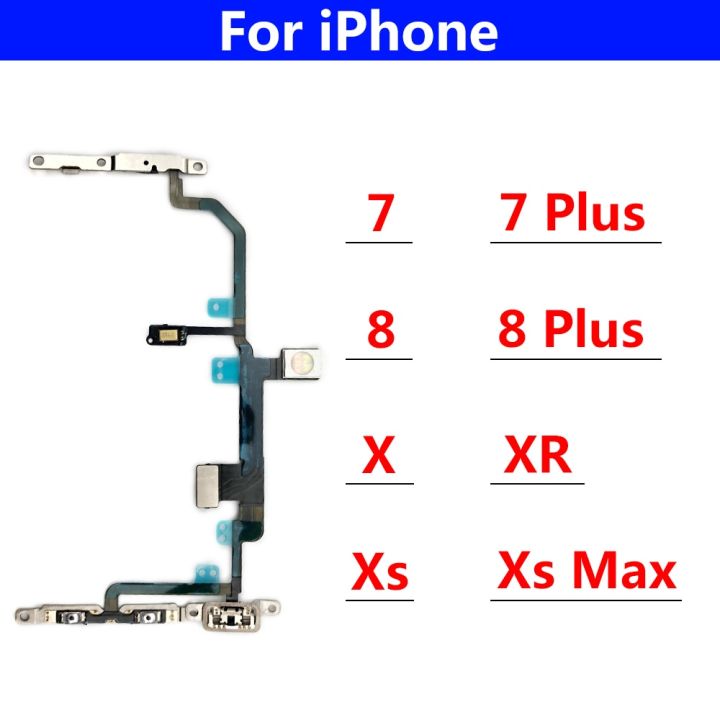 สวิตช์เปิดเครื่องสําหรับ-iphone-7-8-plus-x-xr-xs-max-off-button-volume-control-key-button-flex-cable