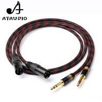 ATAUDIO 1 Pair HIFI Dual 6.35mm to DUal XLR Male Audio Cable 4N OFC 6.5 TRS to 2 XLR Audio Wire